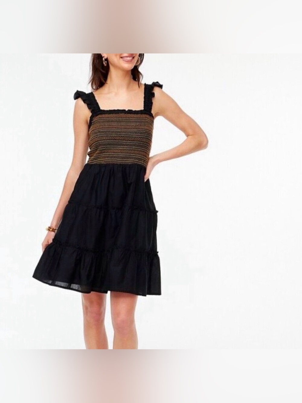 J. Crew Factory Women's Smocked Tiered Mini Dress